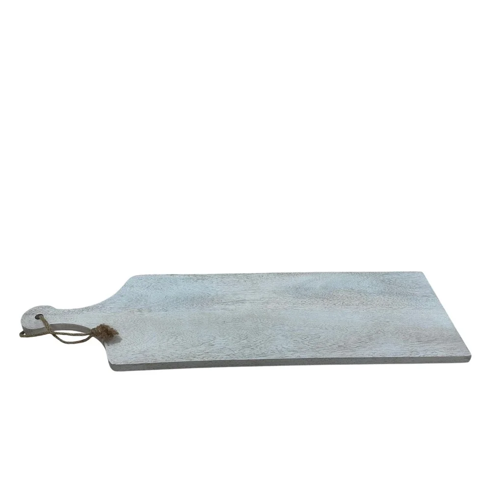 Rustic Whitewashed Wood Charcuterie Board Large Serving Paddle Jute Rope 30in